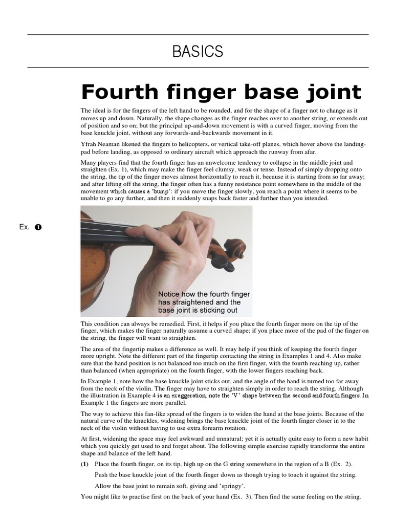 Fourth Finger Base Joint: Basics | PDF | Violin | Finger