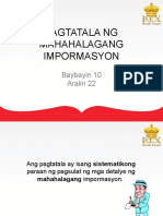 Aralin 22 Pagtatala NG