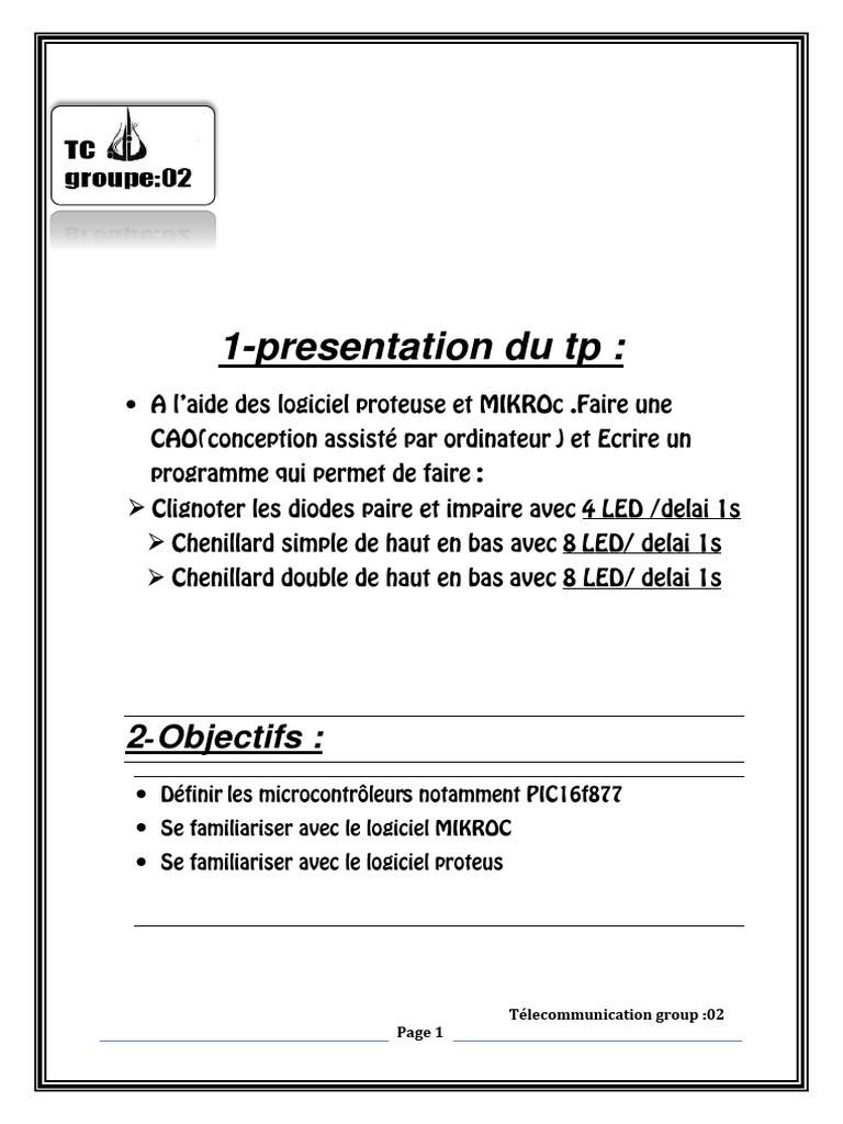 TP Calculateur Et Interfacage 1 | PDF | Microcontrôleur | Processeur