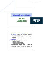 Datos de Aridos en Hormigon