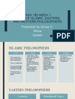 Task 1B2 Week 1 Views of Islamic, Eastern, and Western Philosophers