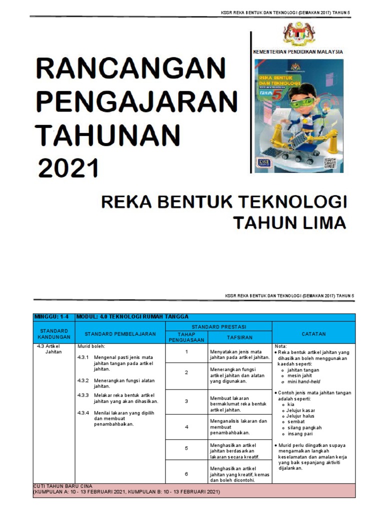 Rpt Rbt Thn 5 2021 Semakan By Rozayus Academy Pdf