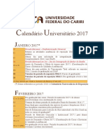 Calendário Universitário 2017