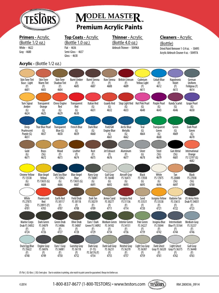 RM280036 0914 ModelMasters AcrylicPaints | PDF | Blue | Red