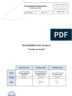 Procedimiento CAMBIO DE ACEITE