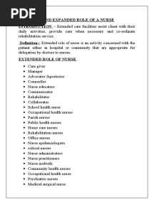 Extended Role of A Nurse