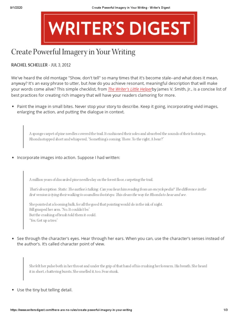 Crafting Vivid Imagery in Writing | PDF | Linguistic Morphology | Grammar
