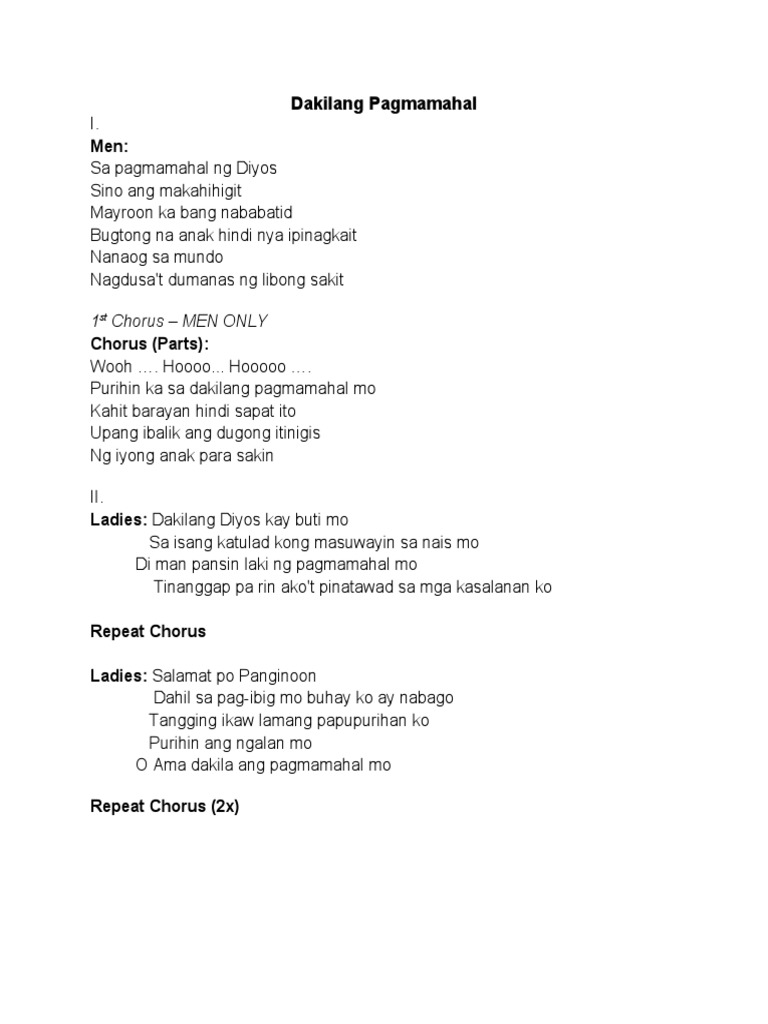 Dakilang Pagmamahal Pdf