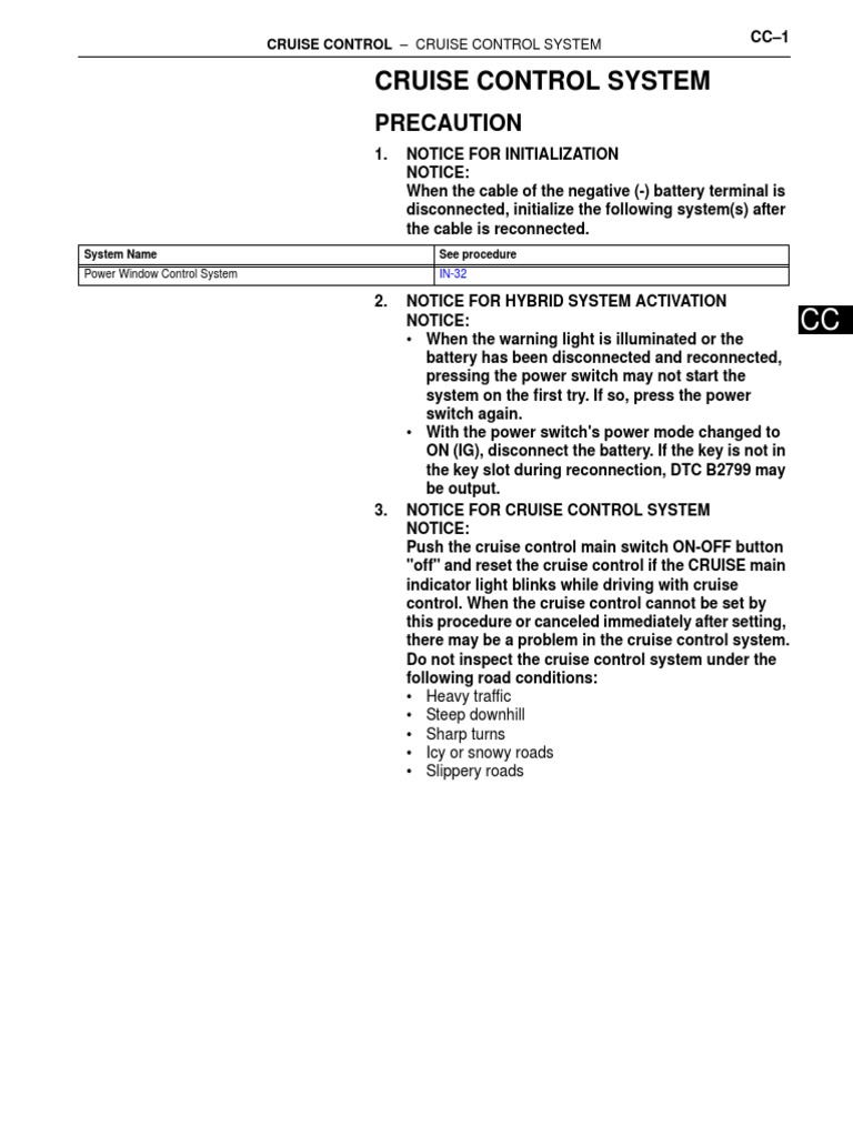 Troubleshooting Toyota Cruise Control Error | PDF | Throttle | Switch