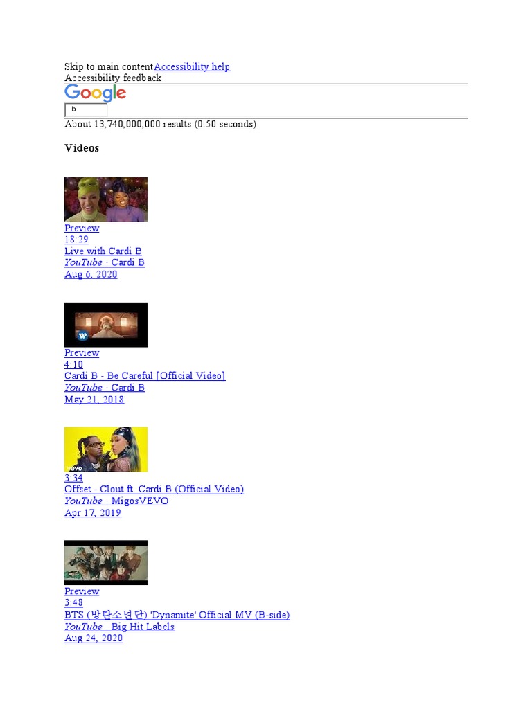 Videos: Skip To Main Content Accessibility Feedback | PDF | You Tube