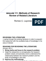 Research Methods Literature Review