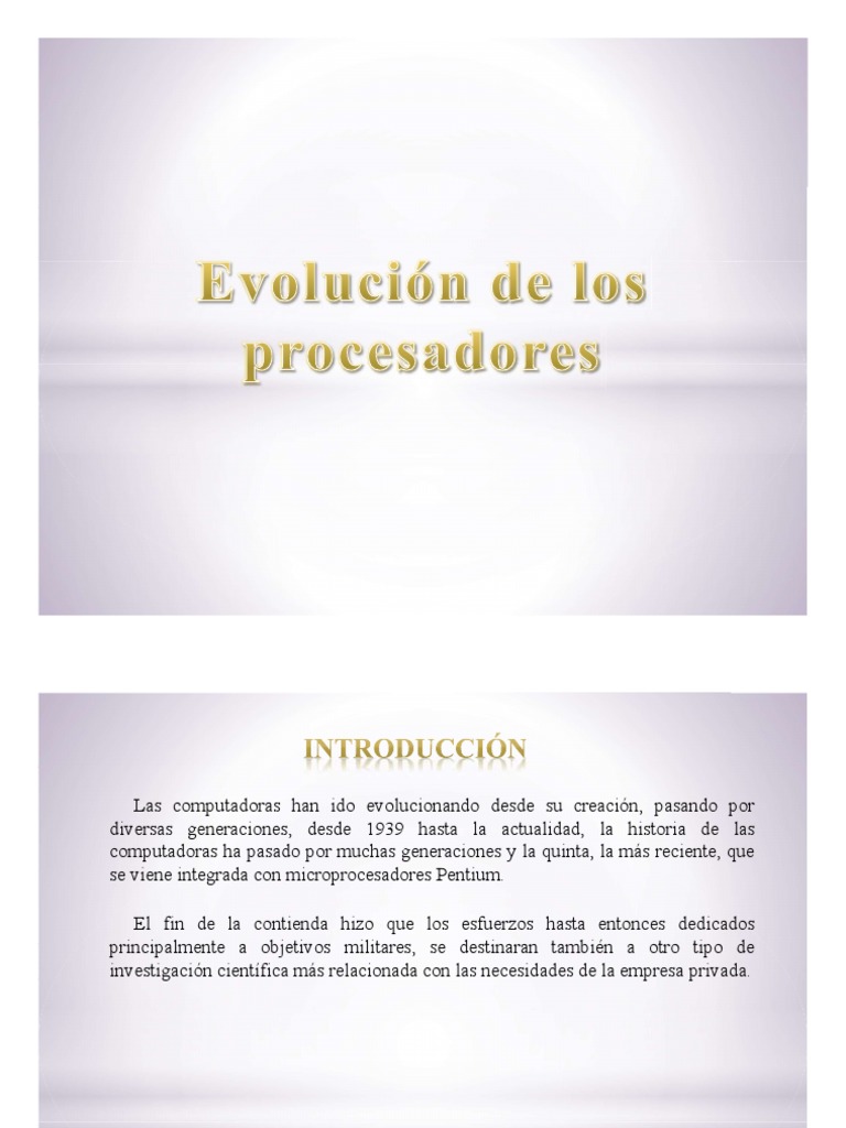 Evolución del Microprocesador | PDF | Microprocesador | Micro ...