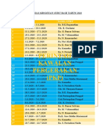 Jadual Tugas Mingguan Guru Bagi Tahun 2020