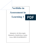 Portfolio in Assessment in Learning 1