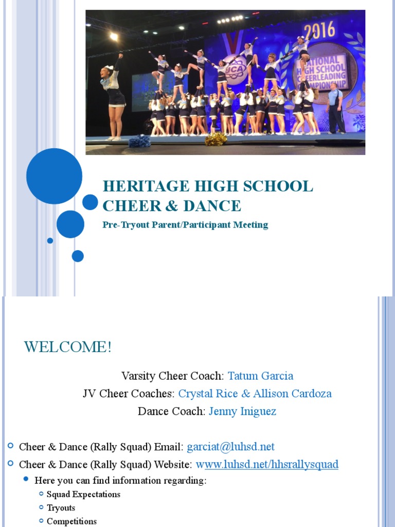 Heritage High School Cheer and Dance Tryout Information for Aspiring ...