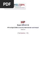 Exam Hp0-A116: HP Arcsight Esm 6.5 Security Administrator and Analyst