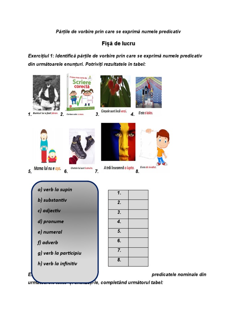 La Ce Intrebari Raspunde Numele Predicativ Partile de Vorbire Prin Care Se Exprima Numele Predicativ 8