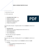 Marking Scheme-Written Exam: 1. Content