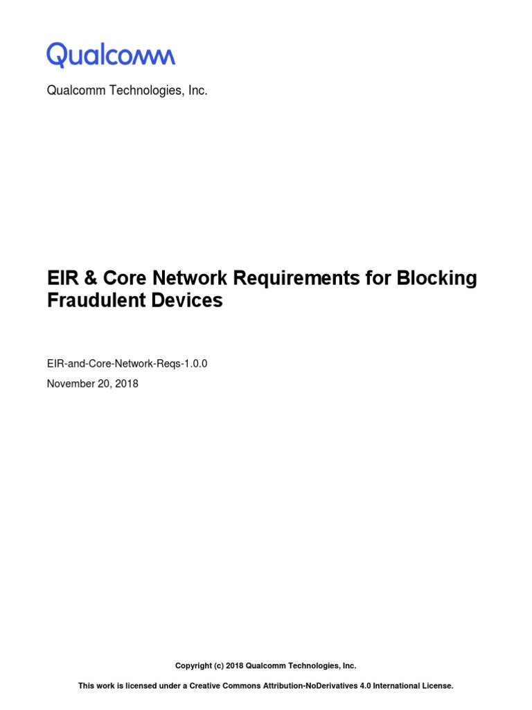 EIR and Core Network Requirements 1.0.0 | PDF | Computer Network ...