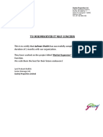 Godrej Company Internship Certificate PDF