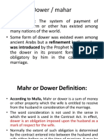 Dower and Mahr Definition, Types, and Nature