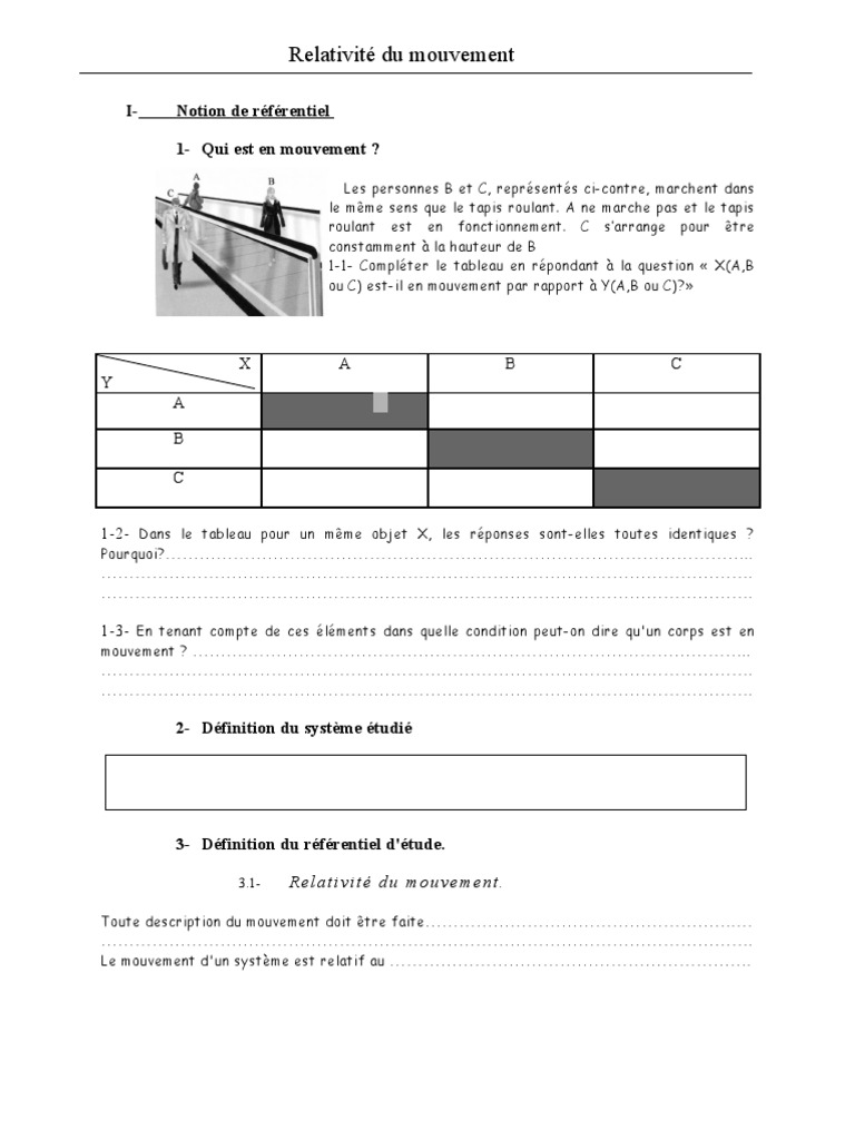 Exercice Relativité Du Mouvement Seconde Corrigé Pdf Relativité Mouvement | PDF | Astronomie | Physique