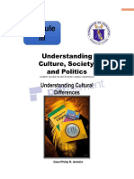 UCSP Module III Understanding Cultural Differences