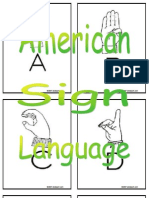 Printable American Sign Language Flashcards