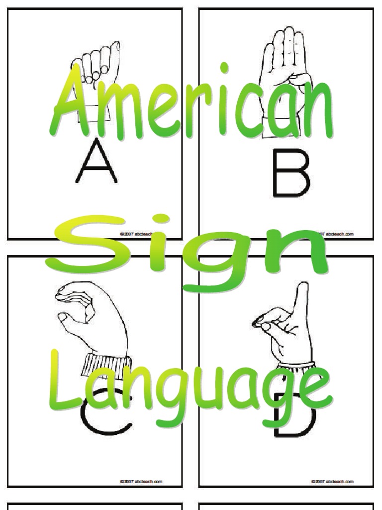 Printable American Sign Language Flashcards