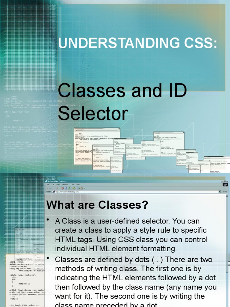 Lesson 3 CSS Class and ID | PDF | Hyperlink | Html Element