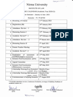 Academic Calender Semester IV, VI,& VIII (2020-21)