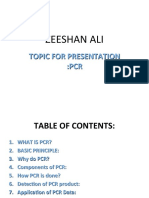 Zeeshan Ali: Topic For Presentation:Pcr