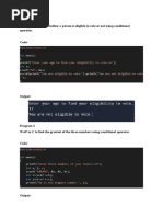 Program 2 WAP in C To Check Whether A Person Is Eligible To Vote or Not Using Conditional Operator