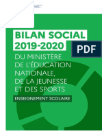 Bilan social du ministère de l'Éducation nationale, de la Jeunesse et des Sports 2019-2020 - Enseignement scolaire