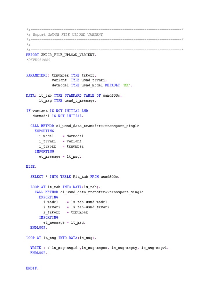 SAP File Upload Variant Report | PDF
