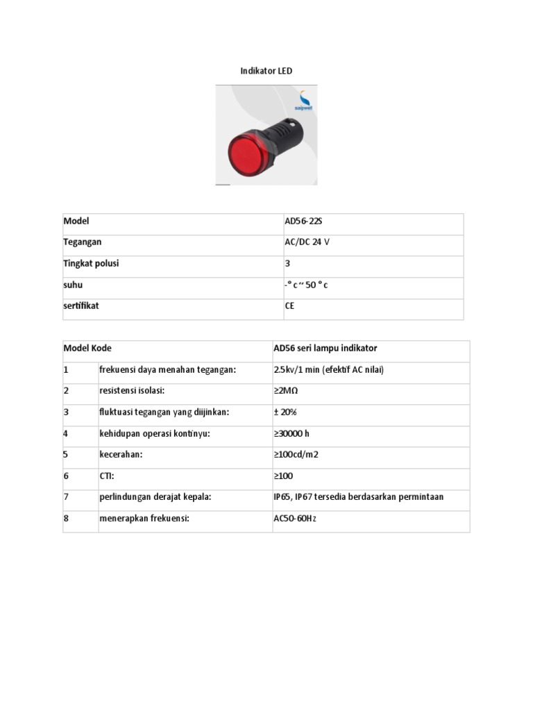 48V LED Indicator Specifications | PDF | Electricity | Force