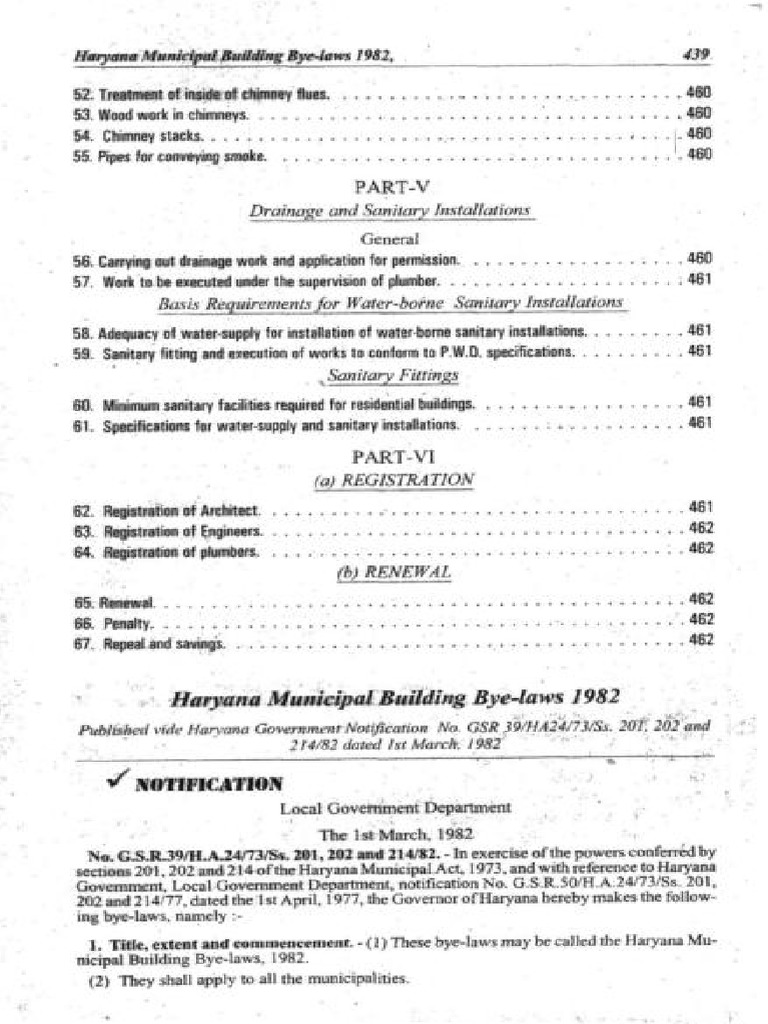 Haryana Municipal Building Bye Laws 19821 PDF | PDF