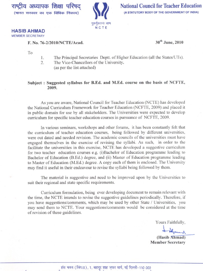 Letter To The Principal Secretaries (Higher Education) and Directors of ...