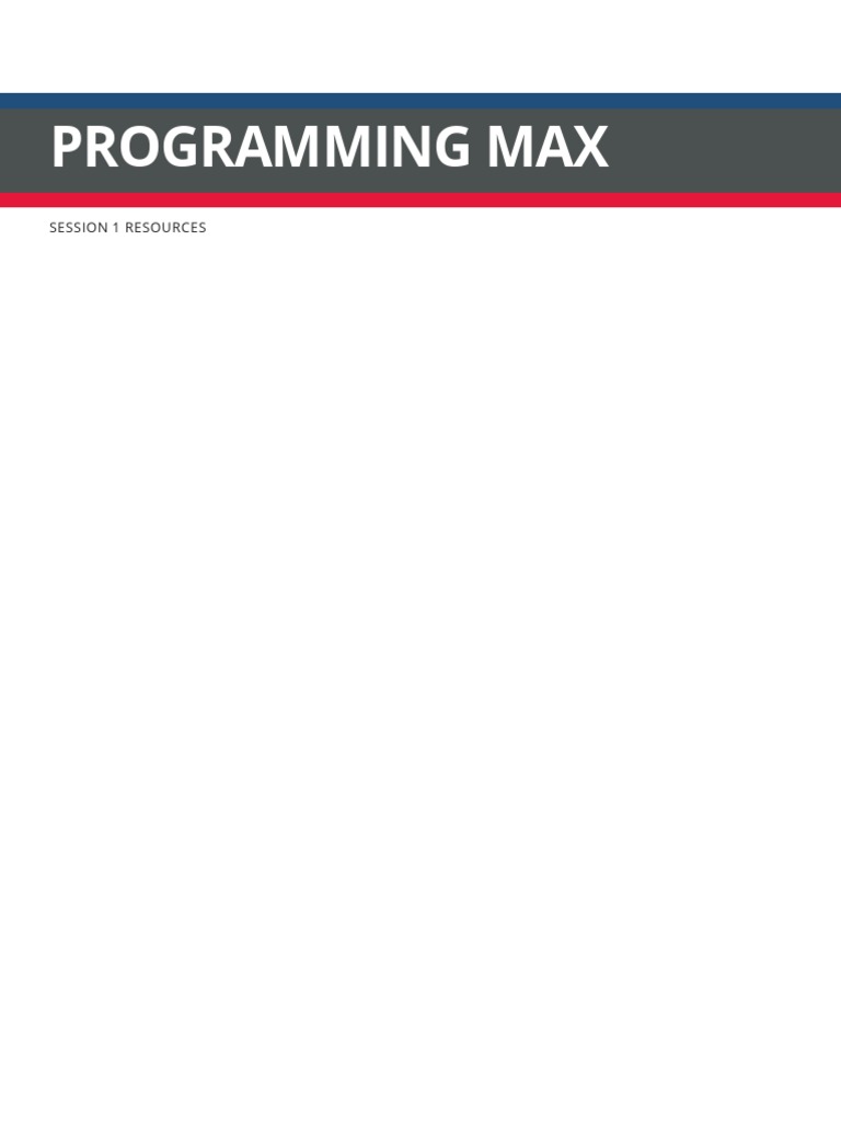 Max Programming Assignment Guide | PDF