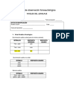 Pauta de Observación Fonoaudiológica Niveles Del Lenguaje