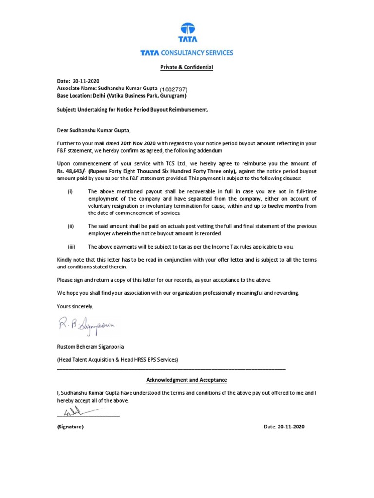 notice period buyout required meaning