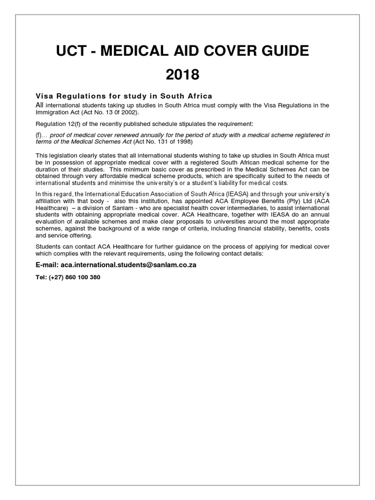 Medical Aid Cover Guide 2018Final PDF Radiology Hospital