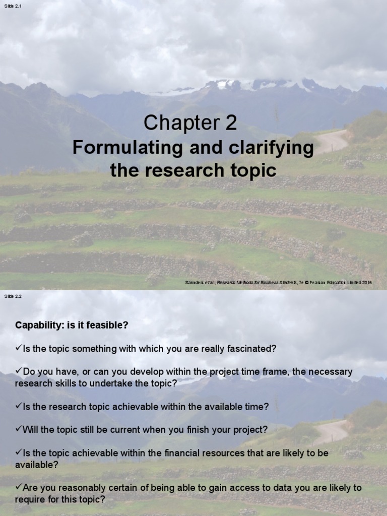 Formulating and Clarifying The Research Topic | PDF | Cognition | Human ...