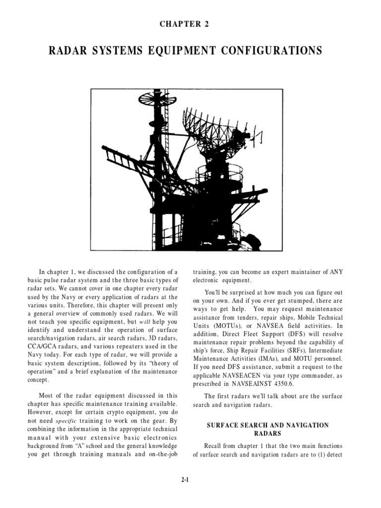 Radar Systems Equipment Configurations: Surface Search and Navigation ...