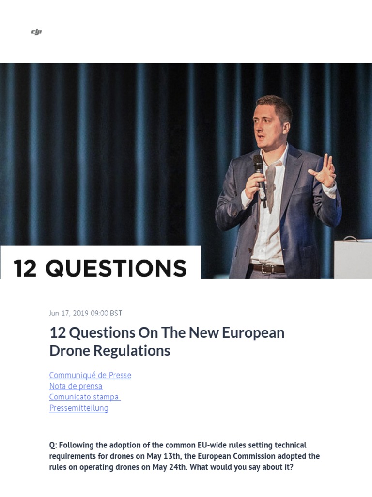 12 Questions On The New European Drone Regulations | PDF | Unmanned ...