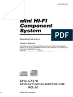 Mini HI-FI Component System: MHC-GX470 MHC-RG590S/RG490S/RG290/ RG190
