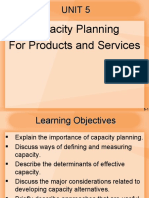 Capacity Planning For Products and Services: Unit 5