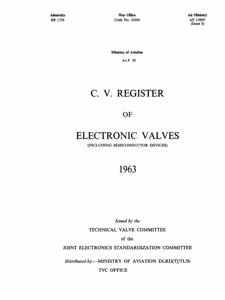 Sxe Valves 2018 - CV Register 1963 | PDF