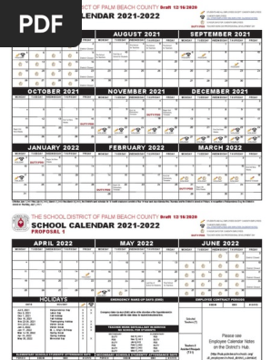 Proposed 2021-2022 School Calendar