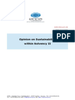 Opinion On Sustainability Within Solvency II: Eiopa Regular Use